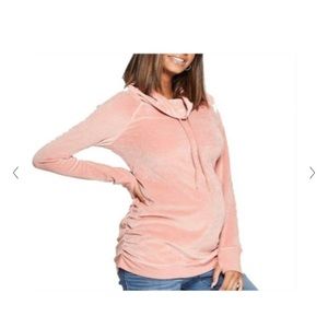Isabel Maternity Cowl Neck Velvet Sweatshirt